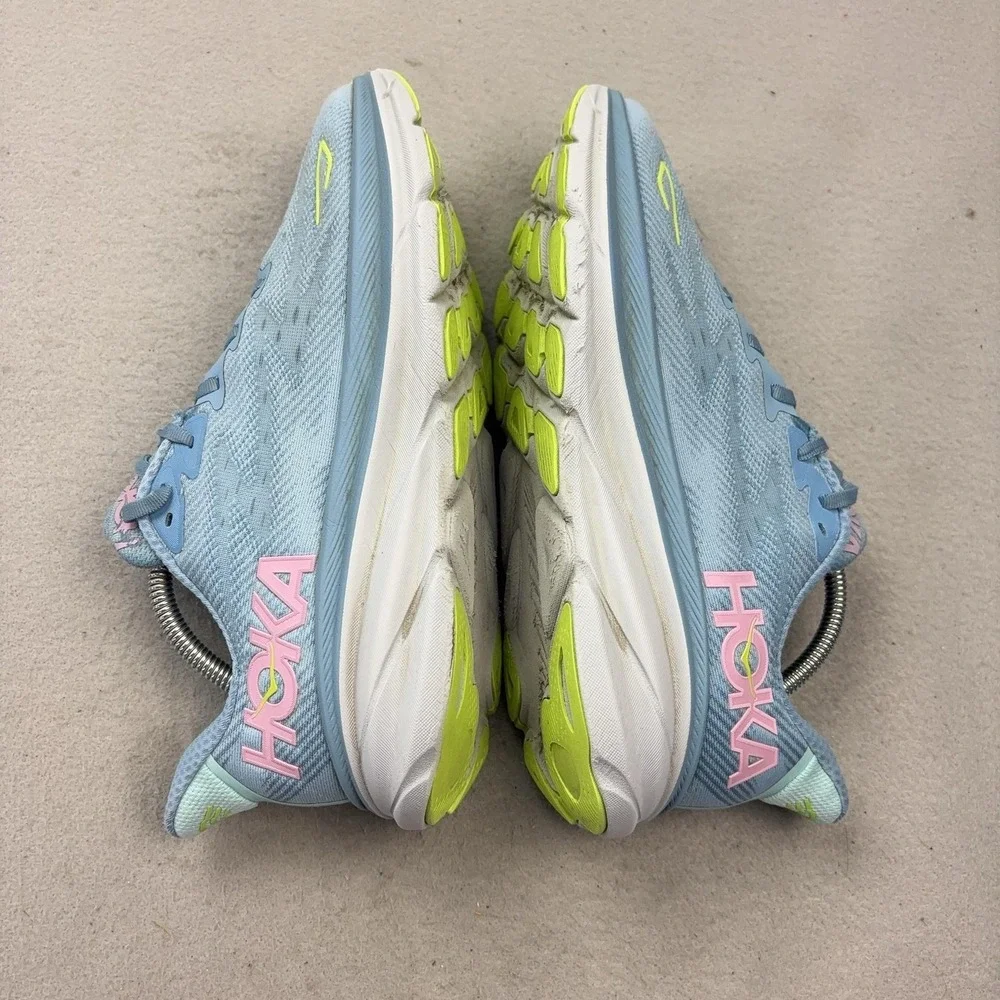 Hoka One One Clifton 9 Shoes Womens Size 11 Blue Running Sneakers Cushioned